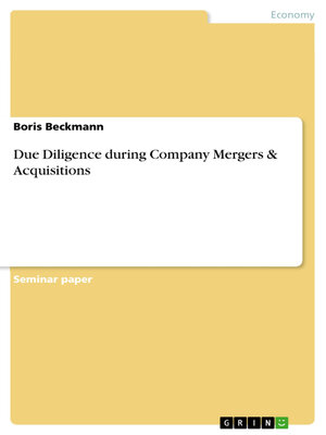 cover image of Due Diligence during Company Mergers & Acquisitions